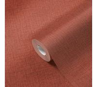 Papel Pintado Vellón Monocolor Rojo Con Textil & Diseño Estructura 530 Mm