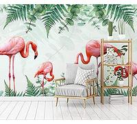 Papel pintado verde de hoja de planta de flamenco dibujado a mano simple para mural de decoración de pared de sala de esta Pared Pintado Papel tapiz 3D dormitorio de estar sala sofá mural-200cm×140cm
