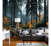 Papel Pintado Verde - Papel Pintado Panorámico 450x356cm, Paisaje de otoño Senderos forestales Foto Mural Decoración Del Hogar Para Sala dormitorio comedor oficina