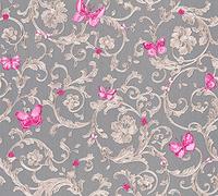 Papel pintado Versace Papel Pintado Barroco Papel pintado tejido no tejido 10.05 m x 0.70 m Violeta Gris Bronce Fabricado en Alemania 343255 34325-5