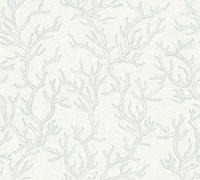 Papel pintado Versace Papel Pintado De Diseño Papel pintado tejido no tejido 10.05 m x 0.70 m Azul Plata Fabricado en Alemania 344972 34497-2