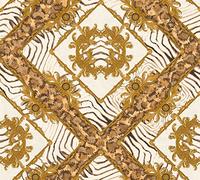 Papel pintado Versace Papel Pintado De Diseño Papel pintado tejido no tejido 10.05 m x 0.70 m Oro Crema Marrón Fabricado en Alemania 349043 34904-3