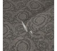Papel Pintado VERSACE Patrón Ornamental Floral - Gris, Metálico - 0,75m