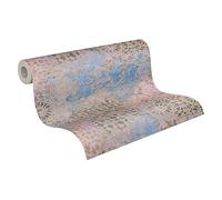 Papel Pintado Vintage Antonio - Barcelona Metropolitan Stories 2 A.S. Création Papel pintado tejido no tejido 10.05 m x 0.53 m Beige Azul Marrón Fabricado en Alemania 378581 37858-1