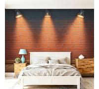 Papel Pintado Vistoso - Papel Pintado Panorámico 300 x 210 cm, Caricatura Pared De Ladrillos Foco Gigante Foto Mural Decoración Del Hogar Para Sala dormitorio comedor oficina