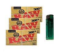 Papel RAW Bloc de 300 x 3 Paquetes (900 hojas) + Encendedor