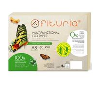 Papel Reciclado A3 de 80gr, 250 Folios 100% Fabricado, Paquete de Papel Reciclado de Hojas DIN A3, Color Natural Apto para Impresora Laser e Inkjet - Ofituria (250 hojas)