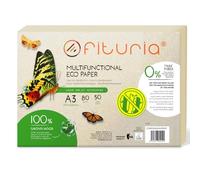 Papel Reciclado A3 de 80gr, 50 Folios 100% Fabricado con Papel Reciclado, Paquete de Papel Reciclado de Hojas DIN A3, Color Natural Apto para Impresora Laser e Inkjet - Ofituria (50 hojas)