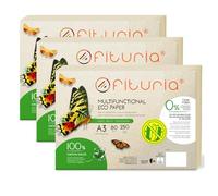 Papel Reciclado A3 de 80gr, Folios 100% Fabricado Reciclado, Paquete de Papel de Hojas DIN A3, Color Natural Apto para Impresora Laser e Inkjet - Ofituria (750 hojas)