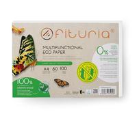 Papel Reciclado A4 de 80gr, 100 Folios 100% Fabricado con Material Reciclado, Paquete de Hojas DIN A4, Color Natural Apto para Impresora Laser e Inkjet - Ofituria (100 hojas)