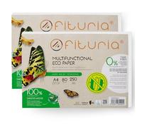 Papel Reciclado A4 de 80gr, 500 Folios 100% Fabricado, Paquete Hojas DIN A4, Color Natural Apto para Impresora Laser e Inkjet - Ofituria (500 hojas)