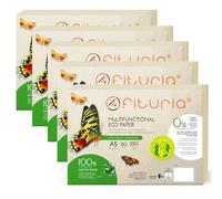 Papel Reciclado A5 de 80gr, Folios 100% Fabricado Reciclado, Paquete de Papel de Hojas DIN A5, Color Natural Apto para Impresora Laser e Inkjet - Ofituria (2500 hojas)