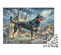 Papel Reciclado de Terrier Negro Ruso para Adultos: Perro Junto a un Castillo, Juego Educativo de descompresión, 1000 Piezas, 52 x 38 cm.