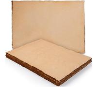 Papel Reciclado Estilo Antiguo con Borde Crudo - 25x30cm - Paquete de 25 - Hojas Sueltas de Papel para Medios Mixtos de Acuarela para Escritores, Invitaciones, Manualidades - Grueso de 300 GSM.