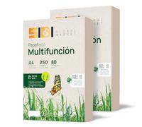 Papel Reciclado, Papel din A4, Paquete de Folios A4 80gr, Hojas para Fotocopias e Impresora, 250 Folios A4 100% Fabricado con Reciclado · SIDI (2 paquetes)