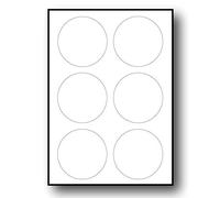 papel redondo de 500 A4 de hoja 6 redondas etiquetas auto-adhesivo de la etiqueta 85 mm 6 adhesivo para impresoras de chorro de tinta y láser