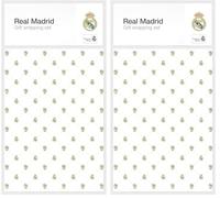 Papel regalo Real Madrid - Papel de regalo infantil + Kit envolver real madrid niño regalos navidad | 2 bolsa regalo : Papel envolver regalo (50x70 cm) Embalaje para regalos (Paquete de 2)