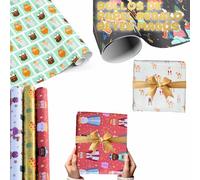 Papel Regalo Reyes Magos para Envolver Pack 3, Papel de Regalo Reyes Magos 70cm x 2-5m, Papel Regalo Navidad Rollo Grande, Papel Embrulho Natal (Surtido, 70cm x 2 metros)
