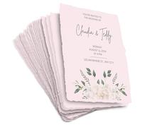 Papel Rosa A5 de Medios Mixtos Hecho a Mano con Borde Aspero - 150 GSM - Papel de Colores Texturizado Prensado en Frío Hecho de Algodón para Tarjetas, Papelería, Acuarela 50 Hojas 15x21cm