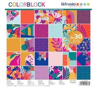 Papel scrapbooking - Color Block - 30,5 x 30,5 cm - 60 hojas