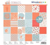 Papel scrapbooking - Coral - 170 g/m2-30,5 x 30,5 cm - 60 hojas