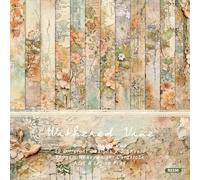 Papel Scrapbooking Flores 24 Hojas,12 Estilos,15.2 x 15.2 cm,Decoupage Scrapbook Stamperia Papeles Arroz Decoupage Decorativo Manualidades (C, 15.2 x 15.2 cm)