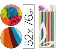 Papel seda liderpapel 52x76cm 18g/m2 bolsa de 10 hojas colores surtidos - SE02