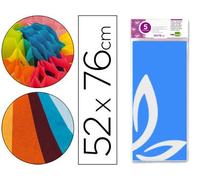 Papel seda liderpapel 52x76cm 18g/m2 bolsa de 5 hojas celeste
