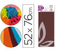 Papel seda liderpapel 52x76cm 18g/m2 bolsa de 5 hojas marron - SE07