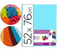 Papel seda liderpapel celeste 52x76 cm 18 gr -paquete de 25 hojas