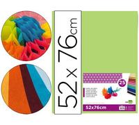 Papel seda liderpapel verde medio 52x76 cm 18 gr -paquete de 25 hojas