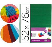 Papel seda liderpapel verde oscuro 52x76cm 18 gr/m2 paquete de 25 hojas - SE30