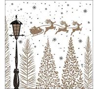 Papel Servilletas Almuerzo/Fiesta/fijo aprox. 33 x 33 cm - Sleigh above Trees - Otoño - Invierno - Navidad - Ideal como regalo y mesa decoración