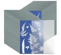 Papel solar cianotipo - 32 hojas de impresión de naturaleza azul, papel de arte sensible al sol A5, proyecto de manualidades, proceso fotográfico, aprendizaje creativo, niños, adultos, exposición