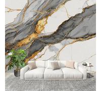 Papel Tapiz 250x175cm MáRmol PatróN De LíNeas Decoración De Pared Sala Cuarto Oficina Salón Blanco GrisáCeo Fotomural limpiable - Mural de Papel Pintado