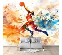 Papel Tapiz 300 x 210 cm Baloncesto - Lana Fondo De Pantalla Moderna Decoración para Pared Sala Cuarto, Oficina, Fotomural Paredes Mural Decoración