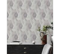 A.S. Création PintWalls 387211 - Papel pintado con efecto 3D - 10,05m x 0,53m - color gris y blanco