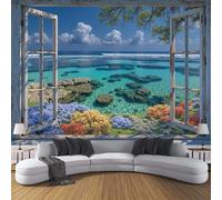 Papel Tapiz 3D, Murales Fotográfico con Estampado Ventana, Papel Tapiz de Vista Del Complejo, Decoración de Pared para Sala de Estar, Dormitorio, Sofá, Multicolor, 300Anx210Al cm