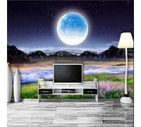 Papel Tapiz 3D Personalizado Con Paisaje Nocturno Y Luna Para Sala De Estar,Sofá,Dormitorio,Tv,Fondo,Mural De Pared,Decoración Del Hogar-350X245Cm