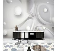 Papel Tapiz 3D Personalizado,Moderno,Sencillo,3D,Estereoscópico,Espacio,Geométrico,Bola Blanca,Mural,Sala De Estar,Fondo Para Tv,Sofá,Pared,Decoración Del Hogar-300X210Cm