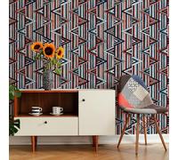 Papel tapiz Adhesivo de pared autoadhesivo de PVC estilo marroquí impermeable y resistente a las manchas para dormitorio sala de estar oficina estudio y tienda prismático triangular 45*300cm