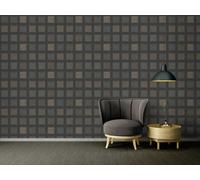 Papel Tapiz Africano Gráfico Con Efecto Metálico - Negro, Dorado, Plateado