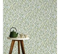 Papel Tapiz Ameroso De Hojas Texturizado De Vinilo Verde Erismann Opus 10462-07