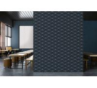 Papel Tapiz Art Déco Con Diseño Retro - Negro, Azul, Blanco