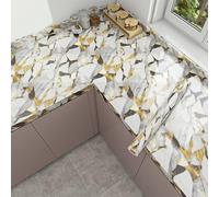 Papel Tapiz Autoadhesivo 60x300CM Marrón Oro blanca Abstracto Papel Autoadhesivo Pared Quitar y Pegar Impermeable Decoración del Hogar para Armarios Chimenea Dormitorios Cocina Vinilo Pared