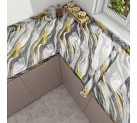 Papel Tapiz Autoadhesivo 60x300CM Patrón Abstracto De Oro Gris Papel Autoadhesivo Pared Quitar y Pegar Impermeable Decoración del Hogar para Armarios Chimenea Dormitorios Cocina Vinilo Pared