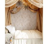 Papel tapiz autoadhesivo de bosque selva de animales beige, diseño de papel tapiz para habitación de niños y niñas, papel tapiz de elefante botánico Toile para baño o sala de estar (beige)