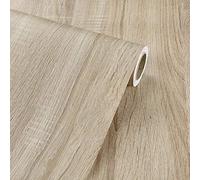 Papel Tapiz Autoadhesivo de Papel de imitación de Madera Clara de Vinilo para Muebles de Cocina, armarios, estantes, tocador, cajón, Armario, Armario, calcomanía 40CMX3M