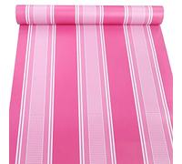 Papel tapiz autoadhesivo de vinilo con rayas rosas y rosas, para paredes, cuarto de bebé, dormitorio, gabinetes, tocador, cajón, muebles, calcomanía extraíble e impermeable, 17.7 x 117 pulgadas