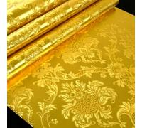 Papel Tapiz Autoadhesivo Diseño clásico damasco en relieve oro 53*300cm | Estilo barroco con efecto de pan de oro,motivos florales,efecto reflectante,pared de fondo distintiva para bares y hoteles